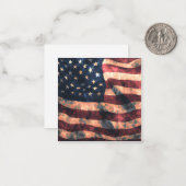 ヴィンテージ米国国旗のグラフィック ノートカード (正面/裏面インサイチュ)