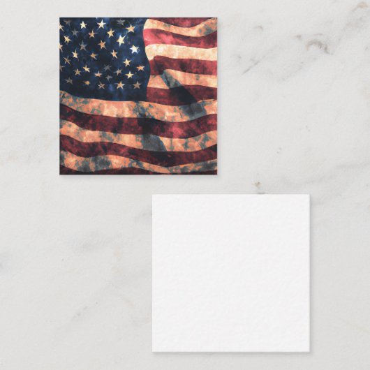 ヴィンテージ米国国旗のグラフィック ノートカード (正面/裏面)