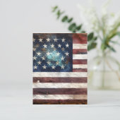 ヴィンテージ米国国旗のグラフィック ポストカード (スタンド正面)