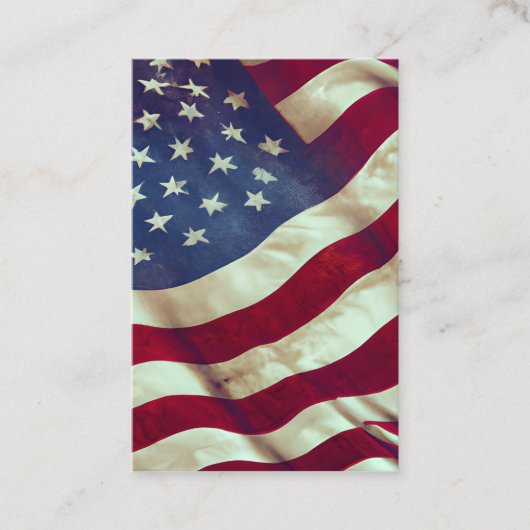 ヴィンテージ米国国旗のグラフィック 名刺 (正面)