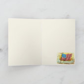 ヴィンテージ米国国旗のグリーティングカード カード (内部)