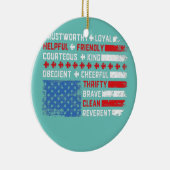 ヴィンテージ米国国旗のスカウティング法ハッピー4th of セラミックオーナメント (右)