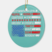 ヴィンテージ米国国旗のスカウティング法ハッピー4th of セラミックオーナメント (左)