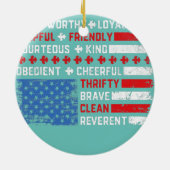 ヴィンテージ米国国旗のスカウティング法ハッピー4th of セラミックオーナメント (裏面)