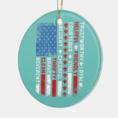 ヴィンテージ米国国旗のスカウティング法ハッピー4th of セラミックオーナメント (左)