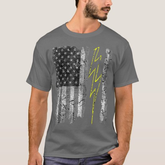 ヴィンテージ米国国旗のスパーキー電気技師 Tシャツ (正面)
