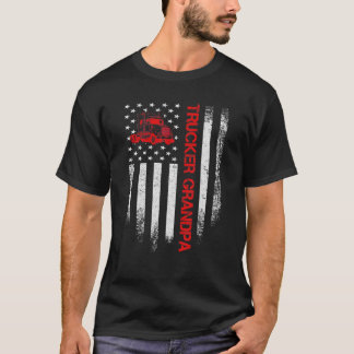 ヴィンテージ米国国旗のトラック運転手グランドパシラー Tシャツ