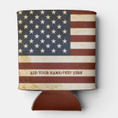 ヴィンテージ米国国旗のパーソナライズされたクーラーボックス 缶クーラー (裏面)