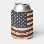 ヴィンテージ米国国旗のパーソナライズされたクーラーボックス 缶クーラー (缶裏面)