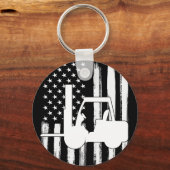 ヴィンテージ米国国旗のフォークリフト キーホルダー (正面)