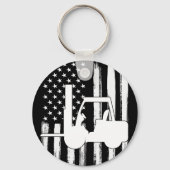 ヴィンテージ米国国旗のフォークリフト キーホルダー (裏面)