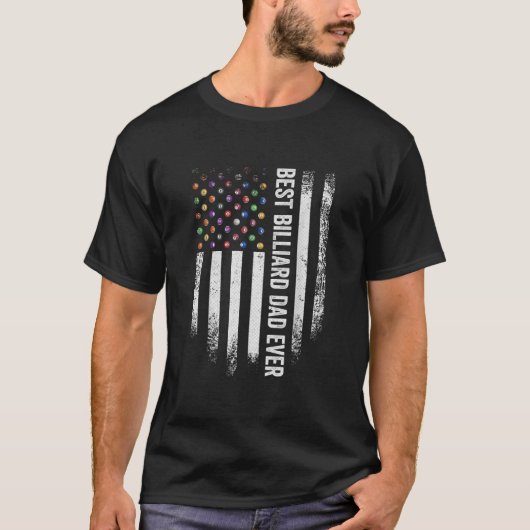 ヴィンテージ米国国旗のプ最高のールビリヤード・スヌーク Tシャツ (正面)