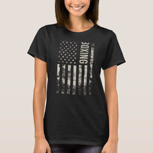 ヴィンテージ米国国旗のボクシング Tシャツ (正面)