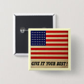 ヴィンテージ米国国旗のボタン 缶バッジ (正面&裏面)