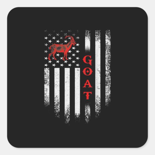 ヴィンテージ米国国旗のヤギ スクエアシール (正面)