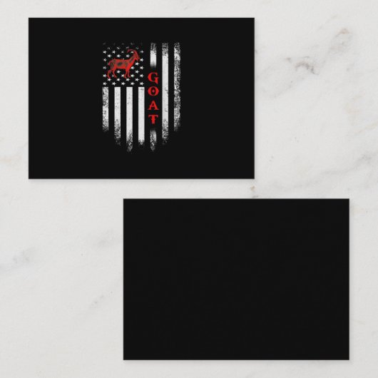 ヴィンテージ米国国旗のヤギ 名刺 (正面/裏面)