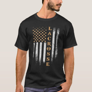 ヴィンテージ米国国旗のラクロス選手(愛国心) Tシャツ