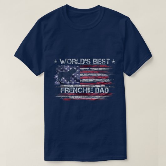 ヴィンテージ米国国旗の世界最高ののフランスのパパFr Tシャツ (デザイン正面)