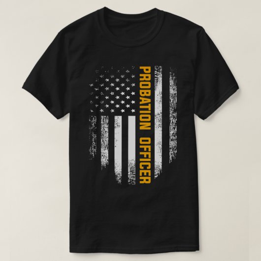 ヴィンテージ米国国旗の保護観察官ギフト Tシャツ (デザイン正面)