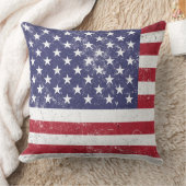 ヴィンテージ米国国旗の愛国的なアメリカ赤白青 クッション (ブランケット)