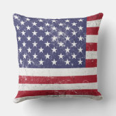 ヴィンテージ米国国旗の愛国的なアメリカ赤白青 クッション (裏面)
