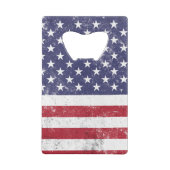 ヴィンテージ米国国旗の愛国的なアメリカ赤白青 クレジットカード栓抜き (裏面)