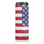 ヴィンテージ米国国旗の愛国的なアメリカ赤白青 タンブラー (裏面)