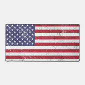 ヴィンテージ米国国旗の愛国的なアメリカ赤白青 デスクマット (正面)