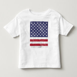 ヴィンテージ米国国旗の愛国的なアメリカ赤白青 トドラーTシャツ