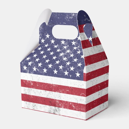 ヴィンテージ米国国旗の愛国的なアメリカ赤白青 フェイバーボックス (正面サイド)