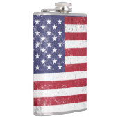 ヴィンテージ米国国旗の愛国的なアメリカ赤白青 フラスク (右)