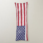 ヴィンテージ米国国旗の愛国的なアメリカ赤白青 ボディピロー (裏面 (縦))