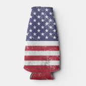 ヴィンテージ米国国旗の愛国的なアメリカ赤白青 ボトルクーラー (正面)