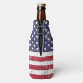 ヴィンテージ米国国旗の愛国的なアメリカ赤白青 ボトルクーラー (ボトル裏面)