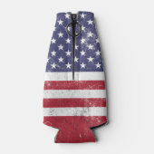 ヴィンテージ米国国旗の愛国的なアメリカ赤白青 ボトルクーラー (裏面)