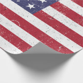 ヴィンテージ米国国旗の愛国的なアメリカ赤白青 ラッピングペーパー (角)