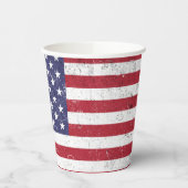 ヴィンテージ米国国旗の愛国的なアメリカ赤白青 紙コップ (左)