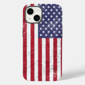 ヴィンテージ米国国旗の愛国的なアメリカ赤白青 Case-Mate iPhoneケース (裏面)