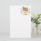ヴィンテージ米国国旗の文房具 便箋 (スタンド正面)