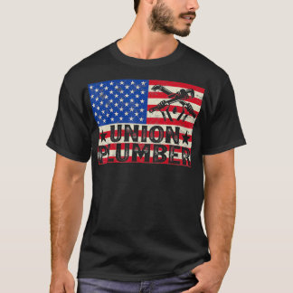 ヴィンテージ米国国旗の組合の配管工 Tシャツ