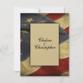 ヴィンテージ米国国旗の結婚式招待状 招待状 (裏面)