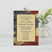 ヴィンテージ米国国旗の結婚式招待状 招待状 (スタンド正面)