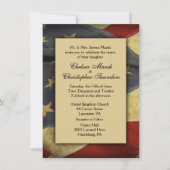 ヴィンテージ米国国旗の結婚式招待状 招待状 (正面)