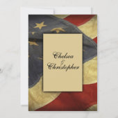 ヴィンテージ米国国旗の結婚式招待状 招待状 (裏面)