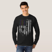 ヴィンテージ米国国旗の誇りを持ったボーリング独身のパパ Tシャツ (正面フル)