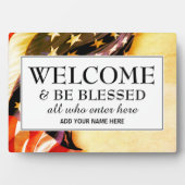 ヴィンテージ米国国旗の賛美歓迎 フォトプラーク (正面)