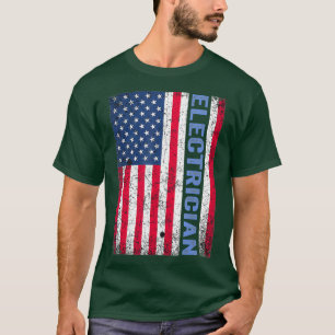 ヴィンテージ米国国旗の電気技師のシャツの贈り物 Tシャツ