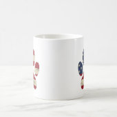 ヴィンテージ米国国旗の7月ポードッグ愛好家の4日 コーヒーマグカップ (中央)