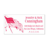 ヴィンテージ米国国旗のSelfInk差出人住所スタンプ セルフインキングスタンプ (デザイン)