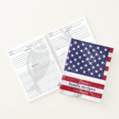 ヴィンテージ米国国旗アメリカの家族レシピクックブック ノートブック (内部)